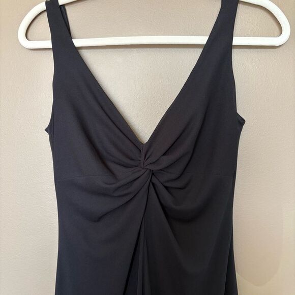 Laundry by Shelli Segal Black Low Back Maxi Dress Women’s 6 Twist Front - Picture 3 of 8